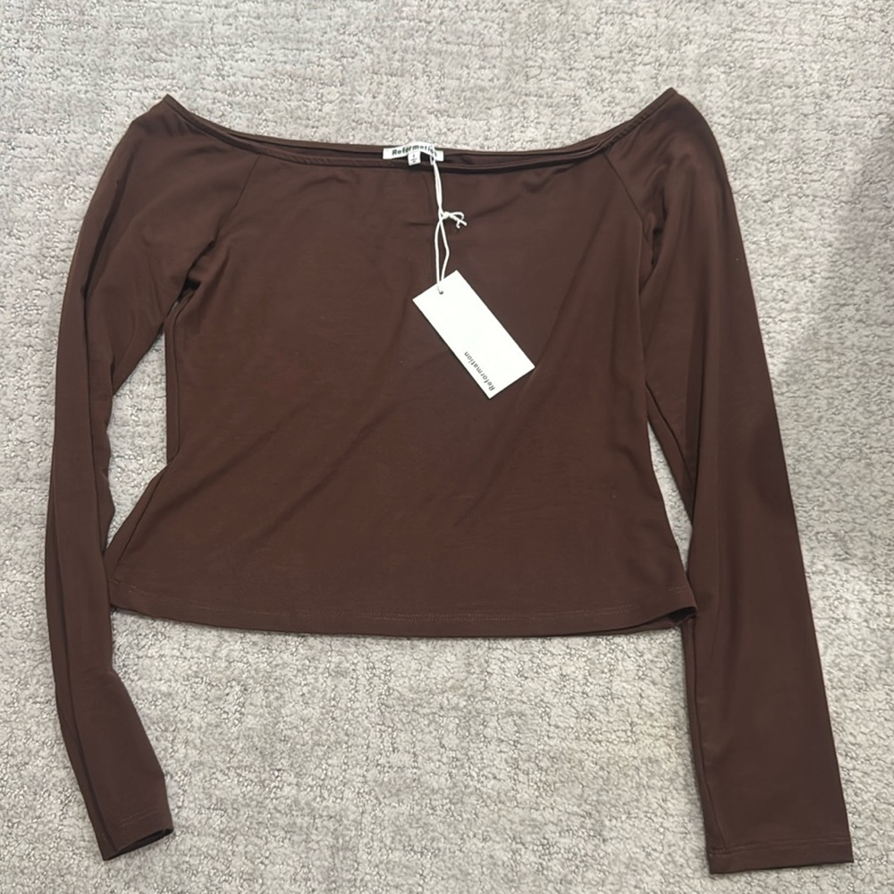 Reformation off the shoulder cotton top - size small NWT